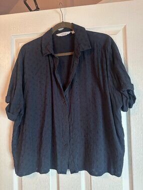 & Other Stories Polka Dot Short Sleeve Button Up